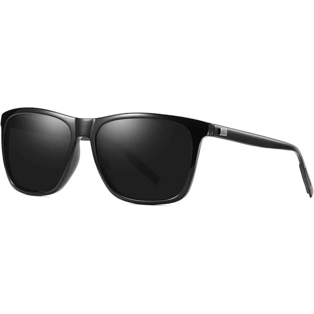 Mens Black Frame Sunglasses Fashion Eyewear UV Polarized Protect Outdoor Driving